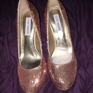 Rose gold platform Steve Madden shoes